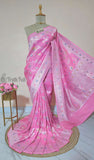 Tussar Georgette Handloom Banarasi Meenakari saree - Neon Pink - Truth Fab