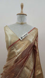 Brick Banarasi Handloom Tissue Silk Saree - Truth Fab