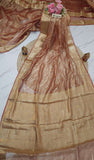 Brick Banarasi Handloom Tissue Silk Saree - Truth Fab
