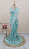 Baby Blue  Banarasi Handloom Khaddi Georgette Saree With Water Zari - Truth Fab 