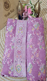Mulberry Purple Pure Banarasi Handloom Tussar Georgette Meenakari Saree