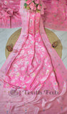 Neon Pink Pure Banarasi Handloom Tussar Georgette Meenakari Saree