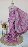 Mulberry Purple Pure Banarasi Handloom Tussar Georgette Meenakari Saree