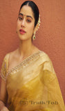 Golden Yellow Banarasi Handloom Tissue Silk Saree - Truth Fab