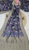 Indigo Blue Banarasi Handloom Khaddi Georgette Saree With Meenakari - Truth Fab