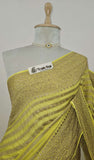  Khaddi Georgette Banarasi Handloom Saree with Antique Zari Work -Yellow Green- Truth Fab