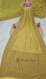 Yellow Green Pure Banarasi Handloom Khaddi Georgette Saree- Antique Zari