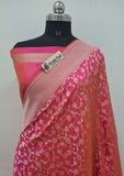 Pink Banarasi Handloom Katan Silk Saree - Truth Fab