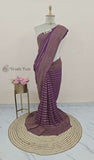 Khaddi Georgette Banarasi Handloom Saree with Antique Zari Work -Chinese Purple- Truth Fab