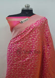 Pink Banarasi Handloom Katan Silk Saree - Truth Fab