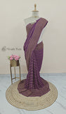 Chinese Purple Pure Banarasi Handloom Khaddi Georgette Saree- Antique Zari