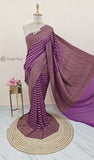  Khaddi Georgette Banarasi Handloom Saree with Antique Zari Work -Chinese Purple- Truth Fab