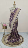 Wine Purple Banarasi Handloom Katan Silk Saree - Truth Fab