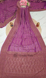  Khaddi Georgette Banarasi Handloom Saree with Antique Zari Work -Chinese Purple- Truth Fab