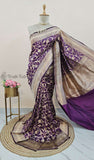 Wine Purple Banarasi Handloom Katan Silk Saree - Truth Fab