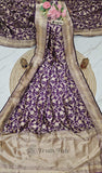 Wine Purple Color Pure Banarasi Handloom Katan Silk Saree