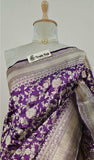 Wine Purple Banarasi Handloom Katan Silk Saree - Truth Fab