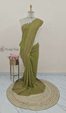  Khaddi Georgette Banarasi Handloom Saree with Antique Zari Work -Kelly Green- Truth Fab