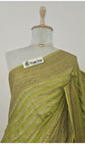 Kelly Green Pure Banarasi Handloom Khaddi Georgette Saree- Antique Zari