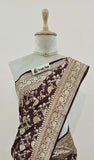 Violet Purple Banarasi Handloom Katan Silk Saree - Violet Purple - Truth Fab