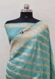 Columbia Blue Color Pure Banarasi Handloom Katan Silk Saree- All Over Jaal Work