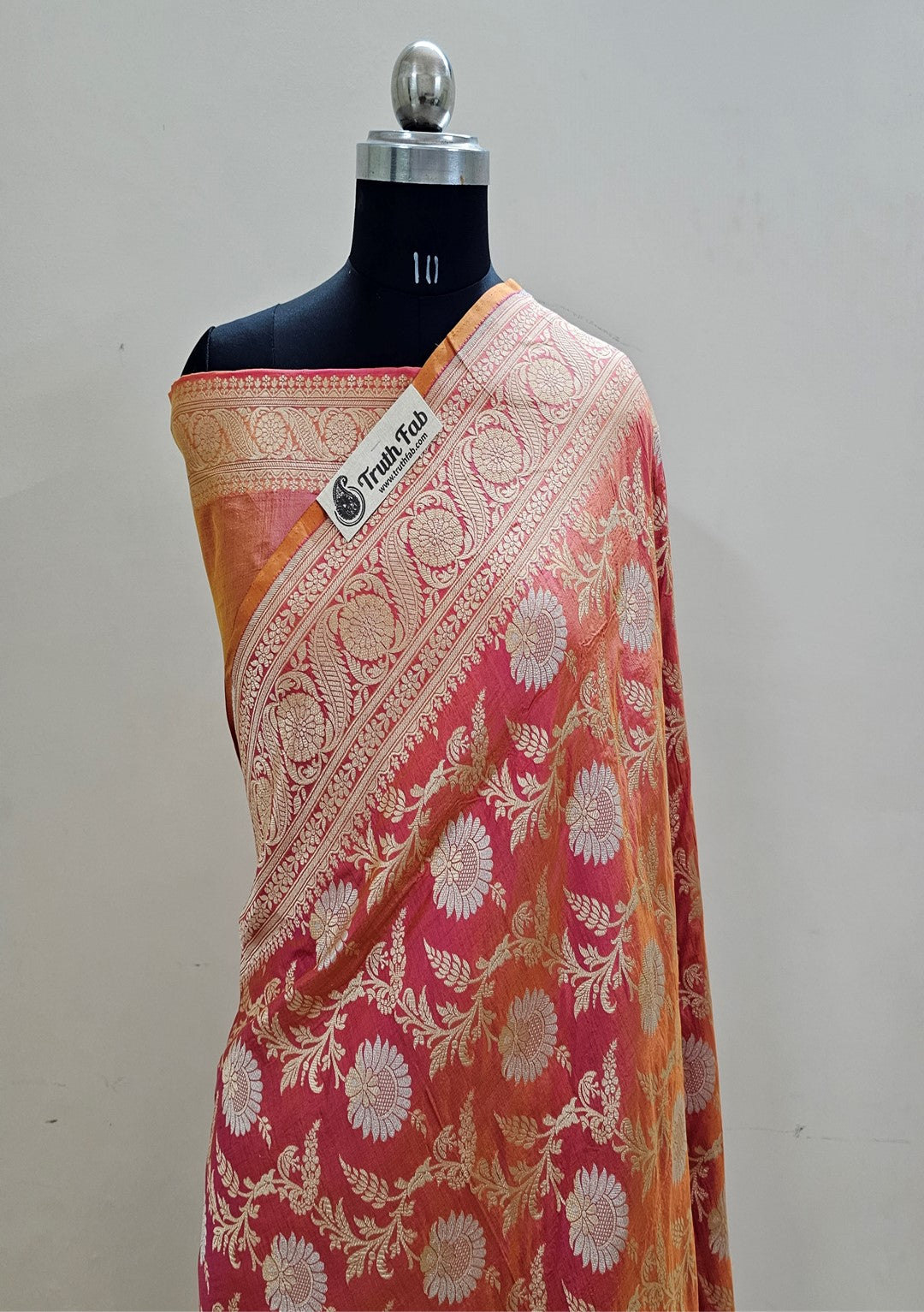 Pure Banarasi Handloom Katan Silk Saree- All Over Shona Rupa Jaal Work