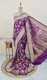 Orchid Purple Banarasi Handloom Katan Silk Saree - Truth Fab