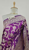 Orchid Purple Banarasi Handloom Katan Silk Saree - Truth Fab