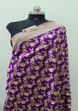 Blue Banarasi Handloom Katan Silk Saree - Truth Fab