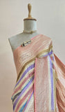Multi Pure Handloom Khaddi Georgette Saree- Water Zari - Truth Fab