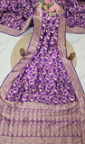 Violet Purple Pure Banarasi Handloom Katan Silk Saree