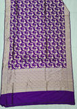 Blue Color Pure Banarasi Handloom Katan Silk Saree- All OverJaal Work