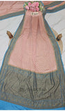 2D Color Pure Banarasi Handloom Khaddi Georgette Saree- Antique Zari