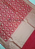 Red Banarasi Handloom Katan Silk Saree - Truth Fab