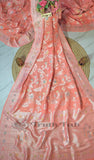Tussar Georgette Handloom Banarasi Meenakari Saree - Coral Orange - Truth Fab