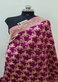 Purple Banarasi Handloom Katan Silk Saree - Truth Fab