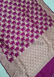 Purple Banarasi Handloom Katan Silk Saree - Truth Fab