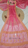 Strawberry Pink Banarasi Handloom Khaddi Chiffon Gold Zari Saree- Truth Fab 