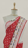 Red Banarasi Handloom Tussar Georgette Meenakari Saree - Truth Fab