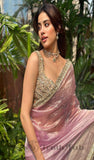 
Pink Purple Banarasi Handloom Tissue Silk Saree - Truth Fab