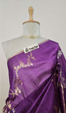 Banarasi Handloom Kora Silk Saree - Palatinate Purple - Truth Fab