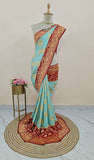 2D Shade Banarasi Handloom Chiffon Saree - Truth Fab