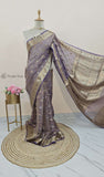 Violet Color Banarasi Handloom Tissue Silk Saree - Truth Fab