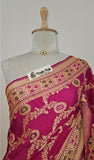 pink chiffon handloom saree