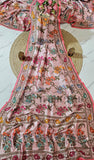 Salmon Pink Pure Banarasi Handloom Tussar Georgette - Truth Fab 