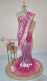 Tussar Georgette Handloom Banarasi Meenakari saree -  Mulberry Pink Truth Fab