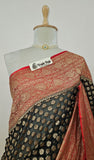 2D shade Khaddi Georgette Banarasi Handloom Saree with Antique Zari Work - Truth Fab