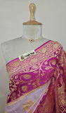 pink chiffon handloom saree