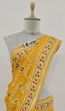 Golden Yellow Banarasi Handloom Chiffon Saree - Truth Fab