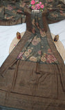 Hunter Green Color Khaddi Georgette Banarasi Handloom Saree with Antique Zari Work - Truth Fab